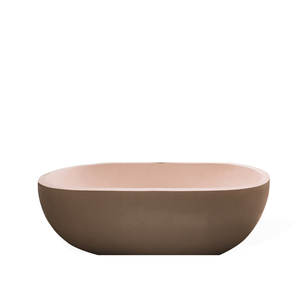 cream ceramic oval bathtub