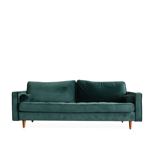 living room green sofa