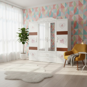 four door wardrobe with drawers