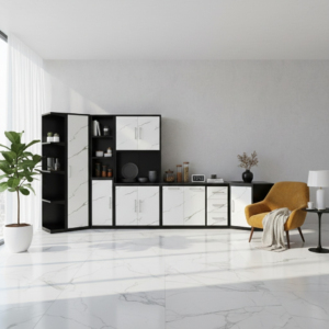 multi door cabinet with drawers