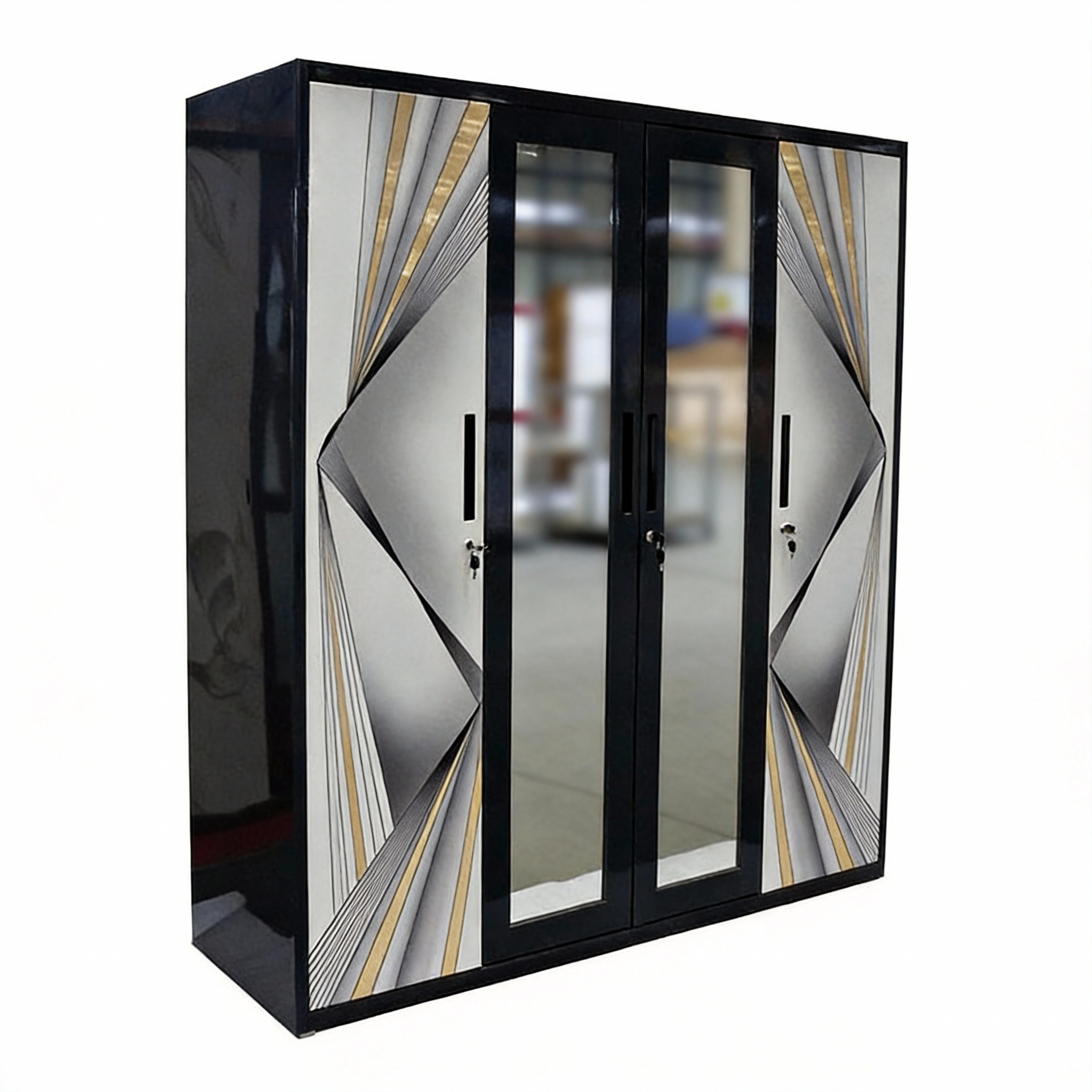 four door sliding door wardrobe with open top design four door sliding door wardrobe with open top design